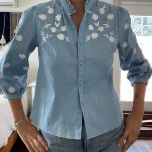 Denim Flower Shirt